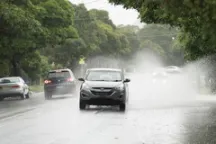 safe wet driving experience with all weather tires during heavy rain
